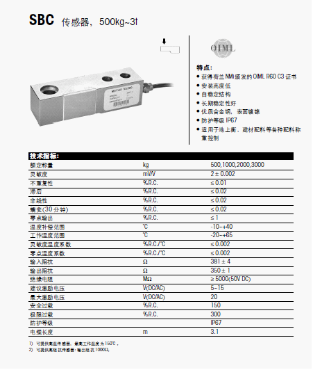 SBC-0.5t稱重傳感器